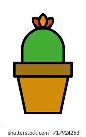 Cactus Filled Line Vector Icon