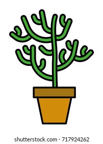 Cactus Filled Line Vector Icon