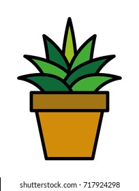 Cactus Filled Line Vector Icon