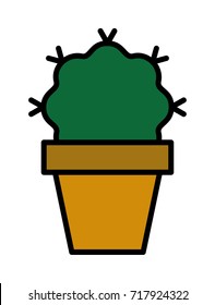 Cactus Filled Line Vector Icon