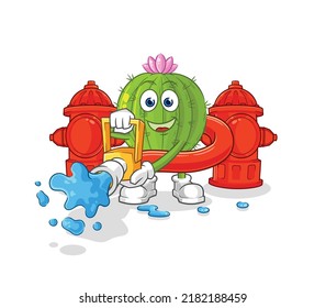 the cactus firefighter vector. cartoon character