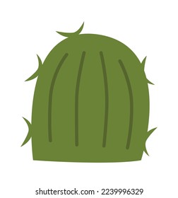 Cactus flat icon Evergreen exotic plant in pot Home gardening. Vector illustration