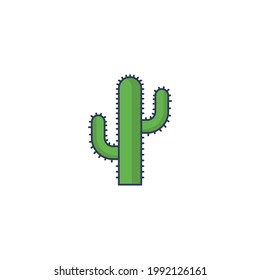 cactus Flat Icon Isolated On White Background