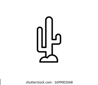 Cactus flat icon. Single high quality outline symbol for web design or mobile app.  Cactus thin line signs for design logo, visit card, etc. Outline pictogram EPS10