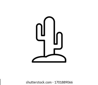 Cactus flat icon. Single high quality outline symbol for web design or mobile app.  Cactus thin line signs for design logo, visit card, etc. Outline pictogram EPS10