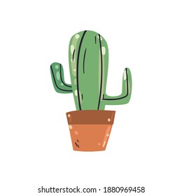 Cactus flat style icon design, plant desert nature tropical summer theme Vector illustration