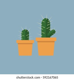 Cactus flat style. Vector illustration.