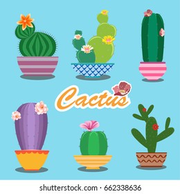 Cactus flat style. Vector illustration.