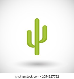 Cactus flat vector icon, Flat design of Mexican succulent, desert cute vector illustration with reflections