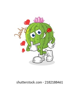 the cactus flirting illustration. character vector