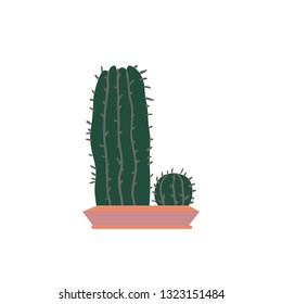 Cactus floral icon. Cute plant illustration isolated vector trendy design - Vector
