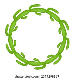 Kaktusblumenkunst gezeichnet runder Rahmen