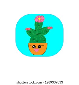Cactus with flower design.Vector illustration.
