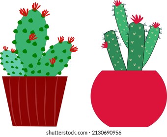 Cactus Flower Flat Illustration Vector