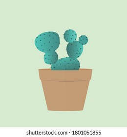 Cactus flower flat vector illustration 