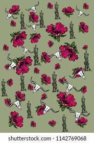 cactus flower graphic design vector art