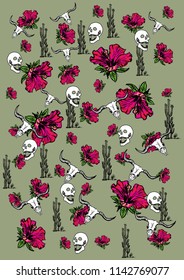 cactus flower graphic design vector art