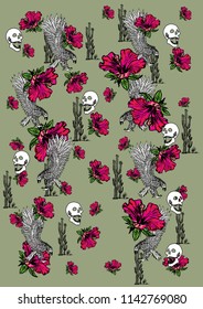 cactus flower graphic design vector art