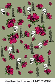 cactus flower graphic design vector art