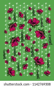 cactus flower graphic design vector art