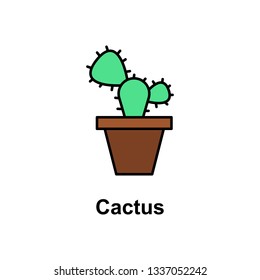 Cactus, flower icon. Element of Cinco de Mayo color icon. Premium quality graphic design icon. Signs and symbols collection icon for websites, web design, mobile app