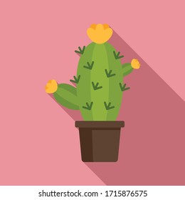 Cactus flower icon. Flat illustration of cactus flower vector icon for web design