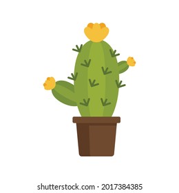 Cactus flower icon. Flat illustration of cactus flower vector icon isolated on white background