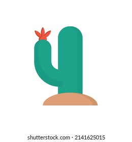 cactus with flower icon isolated