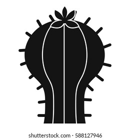 Cactus with flower icon. Simple illustration of cactus with flower vector icon for web