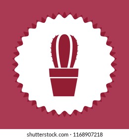 Cactus flower icon, web design element