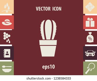 Cactus flower icon, web design element