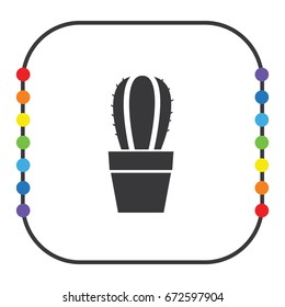 Cactus flower icon, web design element