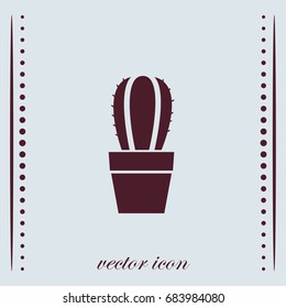 Cactus flower icon, web design element