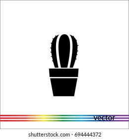 Cactus flower icon, web design element