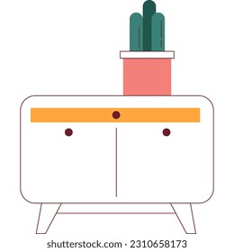 Cactus flower on room table vector icon