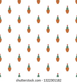 Cactus flower pattern seamless vector repeat for any web design
