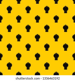 Cactus with flower pattern seamless vector repeat geometric yellow for any design