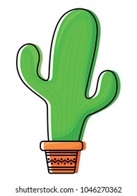 Cactus flower in pot 