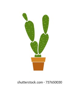 Cactus in flower pot icon 
