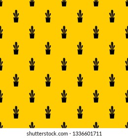 Cactus in flower pot pattern seamless vector repeat geometric yellow for any design