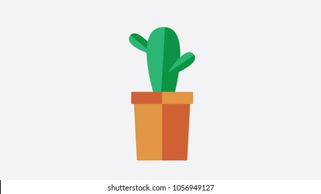 cactus in flower pot vector illustration