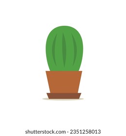 Cactus, flower pot. Vector, illustration, flat