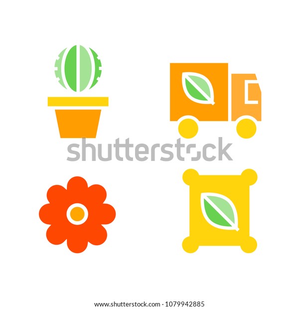 cactus, flower and truck\
icons