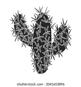 Cactus del icono del vector de flor.Icono del vector negro aislado en cactus de fondo blanco de flor.