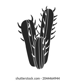 Cactus of flower vector icon.Black vector icon isolated on white background cactus of flower.