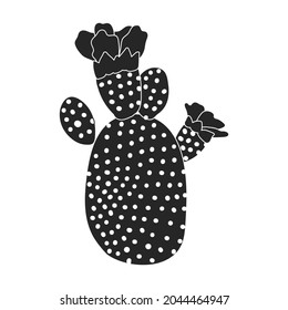 Cactus del icono del vector de flor.Icono del vector negro aislado en cactus de fondo blanco de flor.