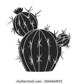 Cactus of flower vector icon.Black vector icon isolated on white background cactus of flower.