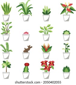 Cactus con el conjunto de ilustraciones vectoriales florales utilizado para su sitio web, tarjeta, ilustración de libro.