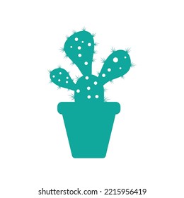 Cactus en flowerpot logotipo Ilustración vectorial