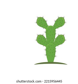 Cactus in flowerpot logo Vector illustration